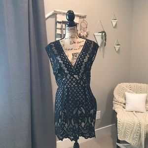 Free People Black Lace Dress